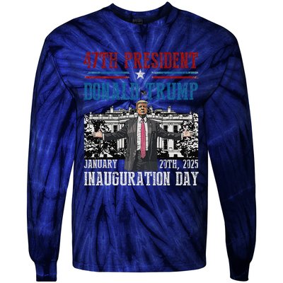 President Donald Trump Inauguration Day 2025 Memorabilia Tie-Dye Long Sleeve Shirt