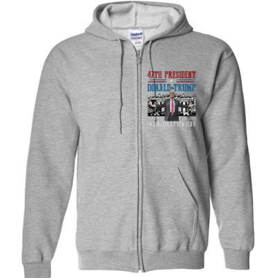 President Donald Trump Inauguration Day 2025 Memorabilia Full Zip Hoodie