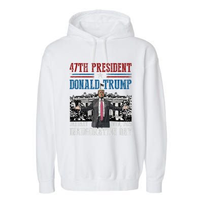 President Donald Trump Inauguration Day 2025 Memorabilia Garment-Dyed Fleece Hoodie