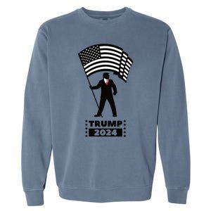 President Donald Trump 2024 Election American Flag Garment-Dyed Sweatshirt