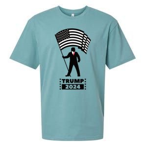 President Donald Trump 2024 Election American Flag Sueded Cloud Jersey T-Shirt