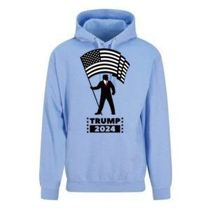 President Donald Trump 2024 Election American Flag Unisex Surf Hoodie