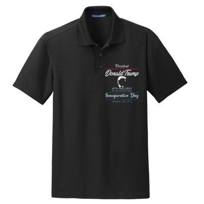 President Donald Trump Inauguration Day 2025 Memorabilia Dry Zone Grid Polo