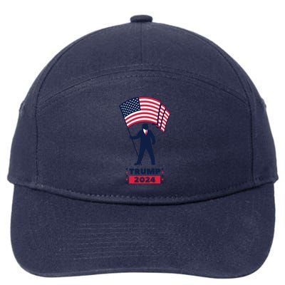 President Donald Trump 2024 Election American Flag 7-Panel Snapback Hat