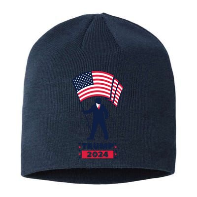 President Donald Trump 2024 Election American Flag Sustainable Beanie