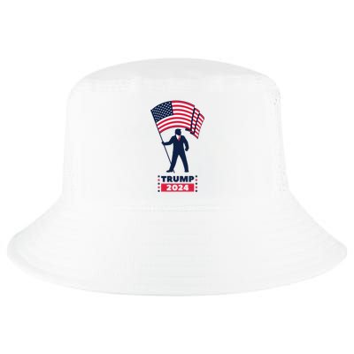 President Donald Trump 2024 Election American Flag Cool Comfort Performance Bucket Hat