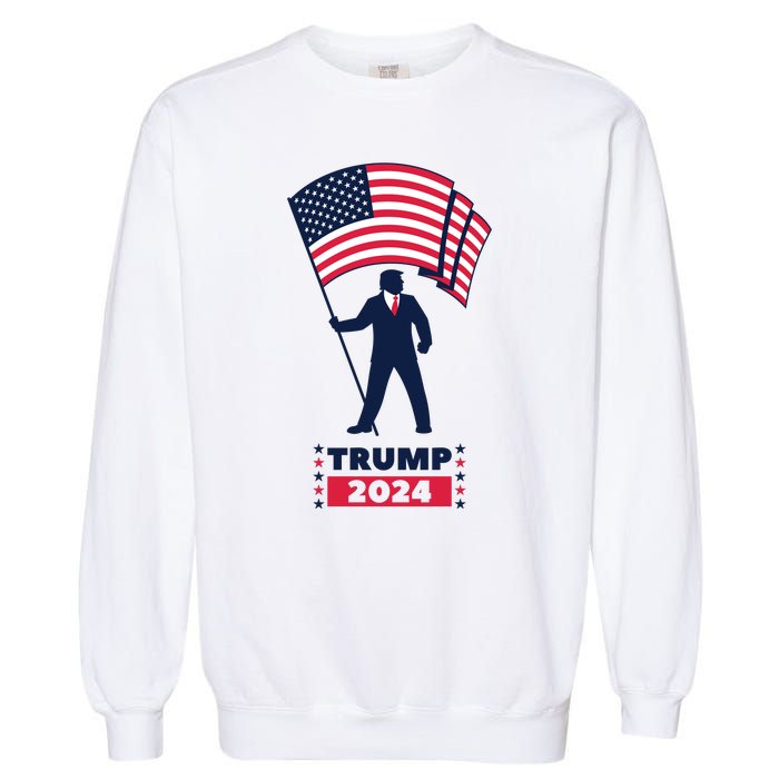 President Donald Trump 2024 Election American Flag Garment-Dyed Sweatshirt