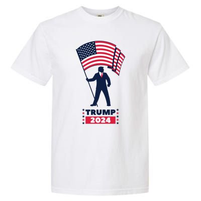 President Donald Trump 2024 Election American Flag Garment-Dyed Heavyweight T-Shirt