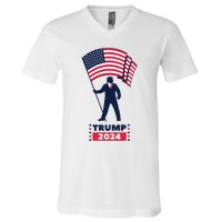 President Donald Trump 2024 Election American Flag V-Neck T-Shirt