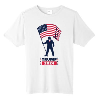 President Donald Trump 2024 Election American Flag Tall Fusion ChromaSoft Performance T-Shirt