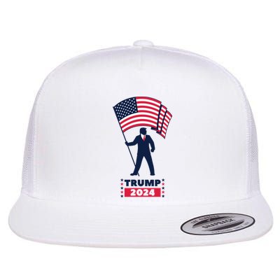 President Donald Trump 2024 Election American Flag Flat Bill Trucker Hat