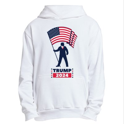 President Donald Trump 2024 Election American Flag Urban Pullover Hoodie