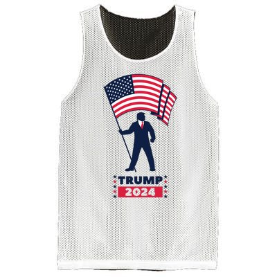 President Donald Trump 2024 Election American Flag Mesh Reversible Basketball Jersey Tank