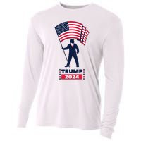 President Donald Trump 2024 Election American Flag Cooling Performance Long Sleeve Crew