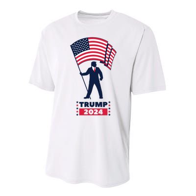 President Donald Trump 2024 Election American Flag Performance Sprint T-Shirt