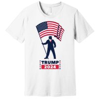 President Donald Trump 2024 Election American Flag Premium T-Shirt