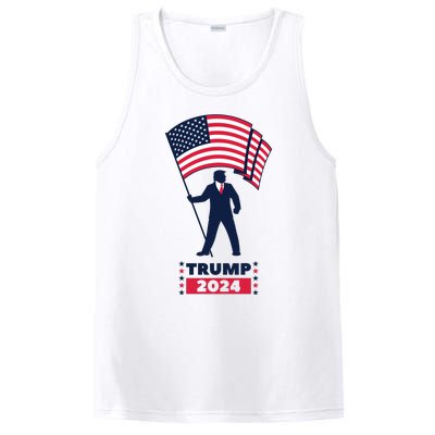 President Donald Trump 2024 Election American Flag PosiCharge Competitor Tank