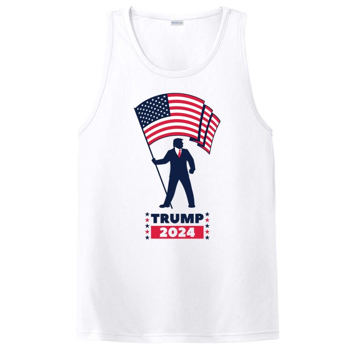 President Donald Trump 2024 Election American Flag PosiCharge Competitor Tank