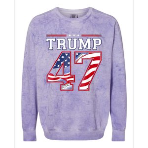 President Donald Trump Inauguration Day 2025 Usa Flag Colorblast Crewneck Sweatshirt