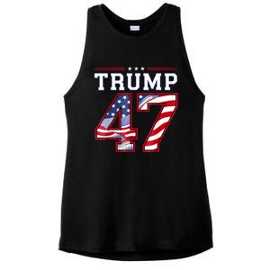 President Donald Trump Inauguration Day 2025 Usa Flag Ladies PosiCharge Tri-Blend Wicking Tank