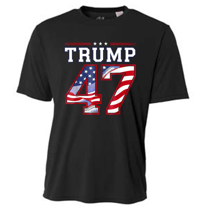 President Donald Trump Inauguration Day 2025 Usa Flag Cooling Performance Crew T-Shirt