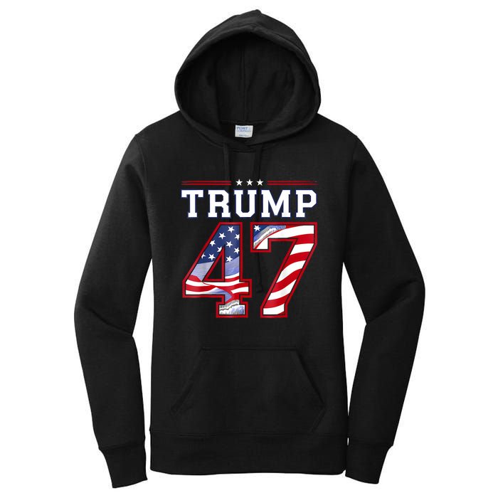 President Donald Trump Inauguration Day 2025 Usa Flag Women's Pullover Hoodie