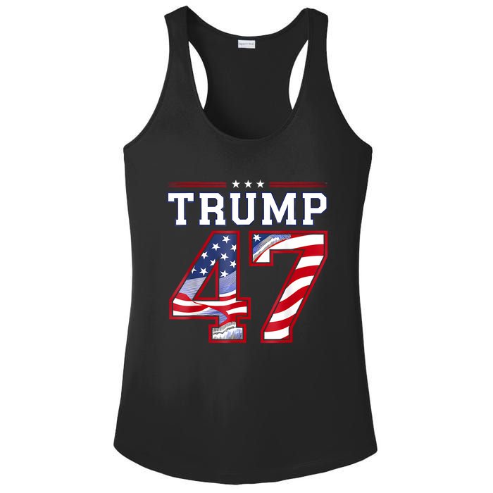 President Donald Trump Inauguration Day 2025 Usa Flag Ladies PosiCharge Competitor Racerback Tank