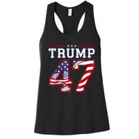 President Donald Trump Inauguration Day 2025 Usa Flag Women's Racerback Tank