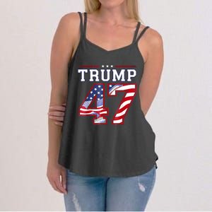 President Donald Trump Inauguration Day 2025 Usa Flag Women's Strappy Tank