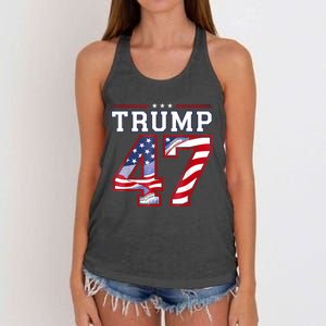 President Donald Trump Inauguration Day 2025 Usa Flag Women's Knotted Racerback Tank