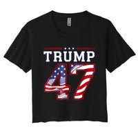 President Donald Trump Inauguration Day 2025 Usa Flag Women's Crop Top Tee