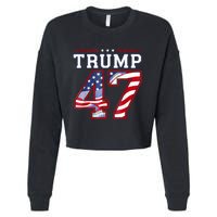 President Donald Trump Inauguration Day 2025 Usa Flag Cropped Pullover Crew