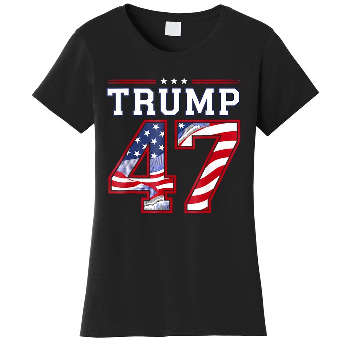 President Donald Trump Inauguration Day 2025 Usa Flag Women's T-Shirt