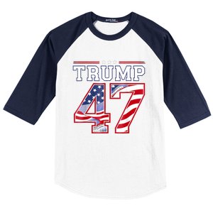 President Donald Trump Inauguration Day 2025 Usa Flag Baseball Sleeve Shirt