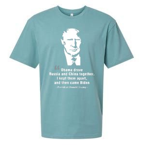 President Donald Trump Obama Drove Russia And China Together I Kept Them Apart A Sueded Cloud Jersey T-Shirt