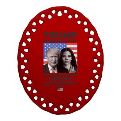 President Donald Trump And Vice President Candace Owens 2024 Gift Ceramic Oval Ornament