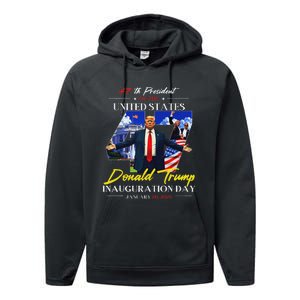 President Donald Trump Inauguration Day 2025 47th Usa Flag Performance Fleece Hoodie