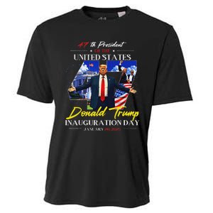 President Donald Trump Inauguration Day 2025 47th Usa Flag Cooling Performance Crew T-Shirt