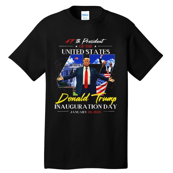 President Donald Trump Inauguration Day 2025 47th Usa Flag Tall T-Shirt