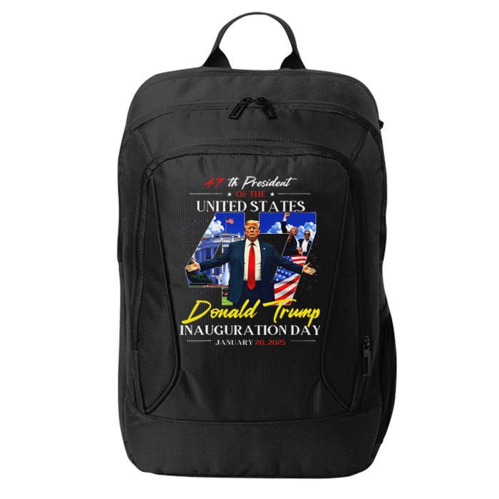 President Donald Trump Inauguration Day 2025 47th Usa Flag City Backpack