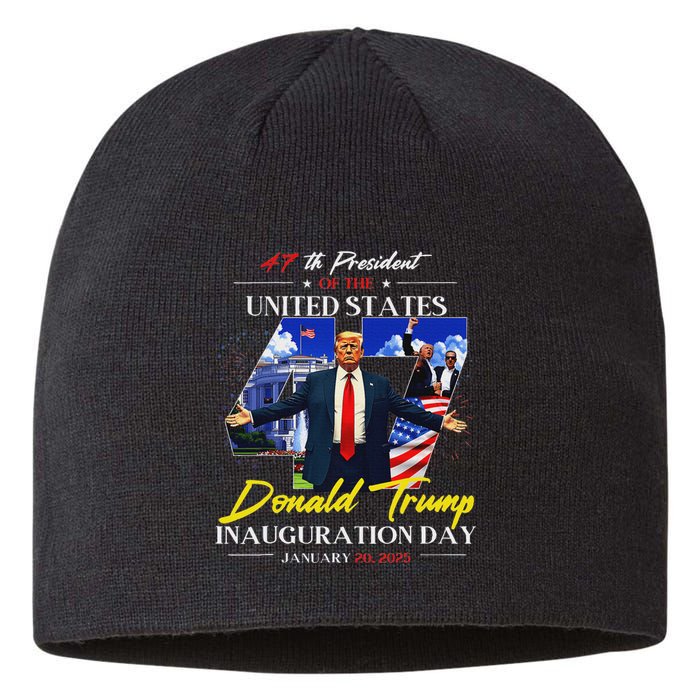 President Donald Trump Inauguration Day 2025 47th Usa Flag Sustainable Beanie