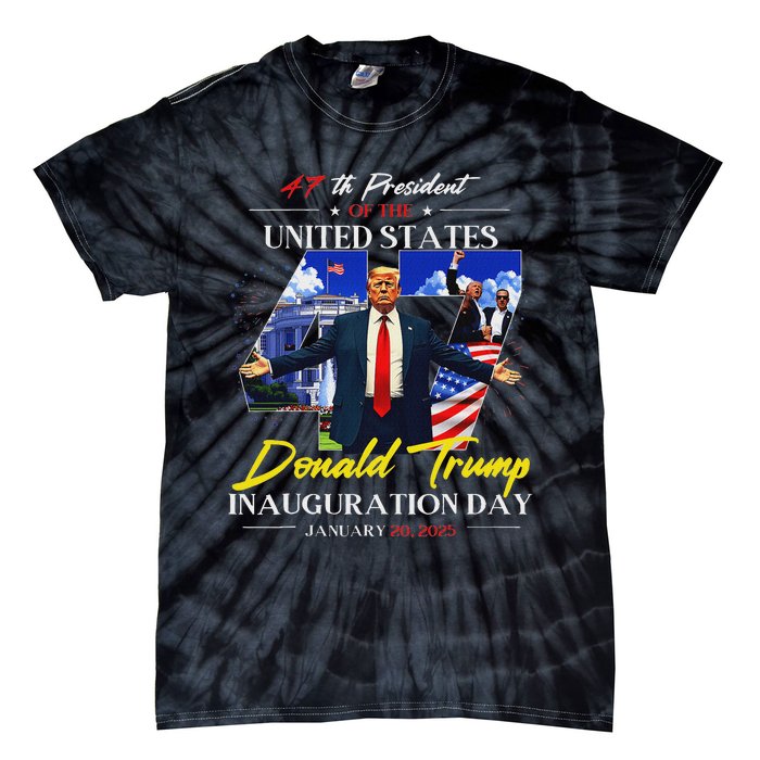 President Donald Trump Inauguration Day 2025 47th Usa Flag Tie-Dye T-Shirt