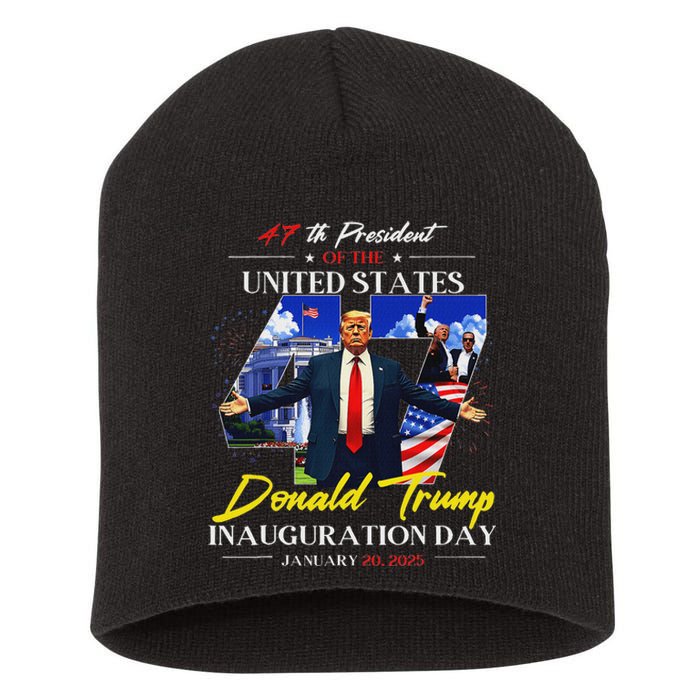 President Donald Trump Inauguration Day 2025 47th Usa Flag Short Acrylic Beanie