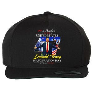 President Donald Trump Inauguration Day 2025 47th Usa Flag Wool Snapback Cap