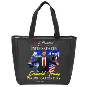 President Donald Trump Inauguration Day 2025 47th Usa Flag Zip Tote Bag