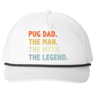 Pug dad The Man Myth Legend Father’s day gift for Papa Snapback Five-Panel Rope Hat