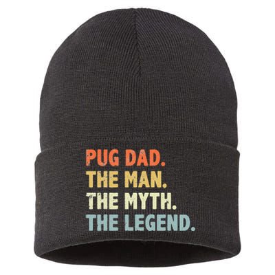 Pug dad The Man Myth Legend Father’s day gift for Papa Sustainable Knit Beanie