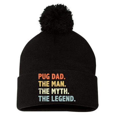 Pug dad The Man Myth Legend Father’s day gift for Papa Pom Pom 12in Knit Beanie