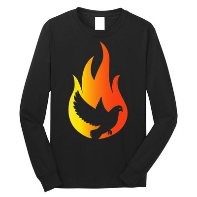 Pentecost Doves Tongues Fire Flame Holy Spirit Catholic Long Sleeve Shirt