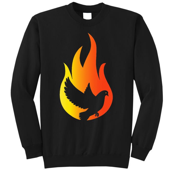 Pentecost Doves Tongues Fire Flame Holy Spirit Catholic Sweatshirt